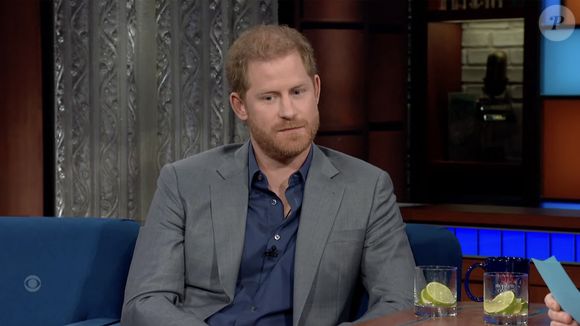 Le prince Harry donne une interview sur le plateau de Stephen Colbert à propos de la vie après la mort. Photo par JLPPA / Bestimage