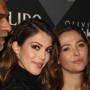 Satya Oblette (Satya Oblet), Iris Mittenaere, Sandrine Quétier - Photocall de la 15ème édition Top Model Belgium au Lido à Paris, le 3 février 2019. © Philippe Doignon / Denis Guignebourg / Bestimage