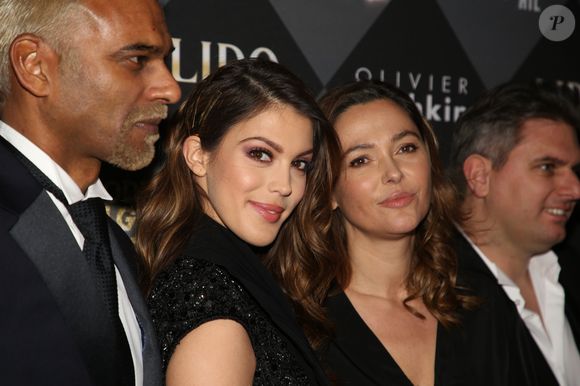 Satya Oblette (Satya Oblet), Iris Mittenaere, Sandrine Quétier - Photocall de la 15ème édition Top Model Belgium au Lido à Paris, le 3 février 2019. © Philippe Doignon / Denis Guignebourg / Bestimage