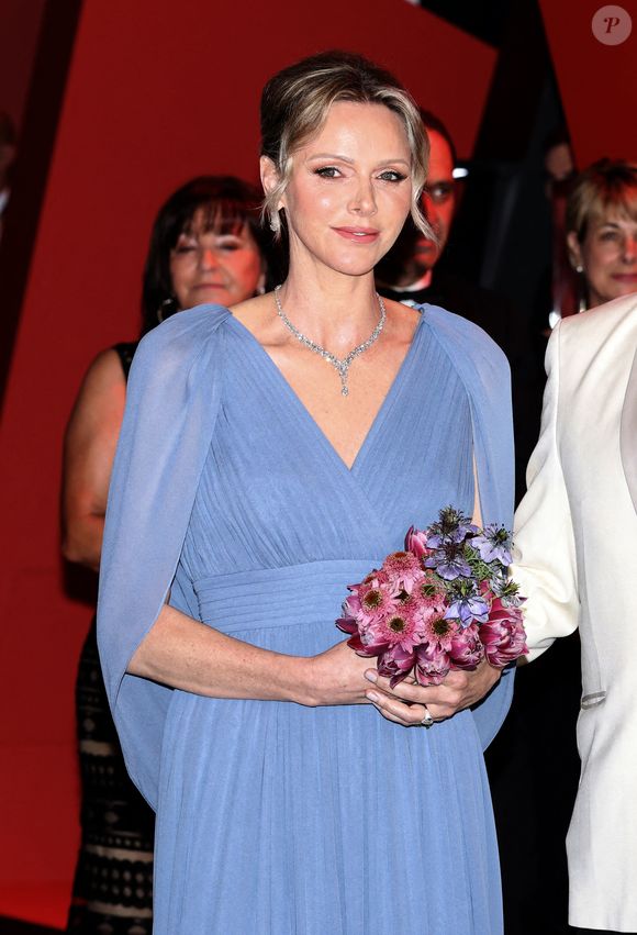 La princesse Charlene de Monaco - 76ème Bal de la Croix Rouge dans la salle des Etoiles à Monaco le 12 juillet 2025. © Claudia Albuquerque/Bestimage