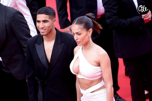 Achraf Hakimi et Hiba Abouk - Montée des marches du film « L’Innocent » lors du 75e Festival international du film de Cannes. Le 24 mai 2022
© Dominique Jacovides / Bestimage
