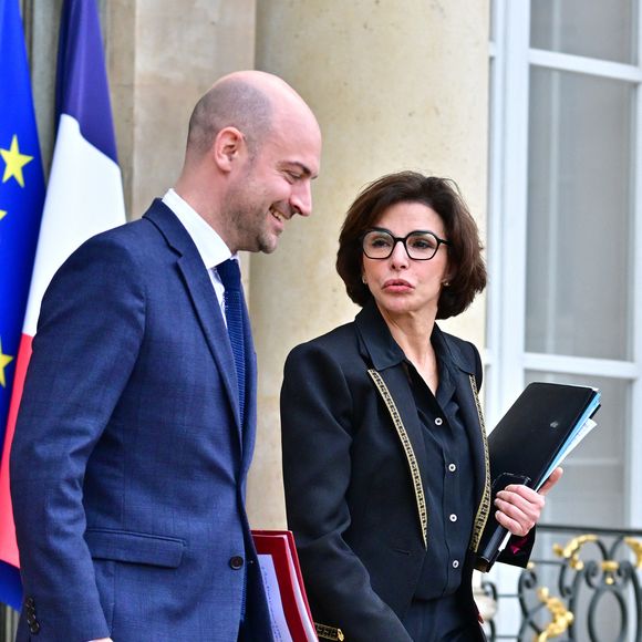 Rachida Dati, Ministre de la Culture et Jean-Noël Barrot, Ministre de l'Europe et des Affaires étrangères - Sorties du Conseil des ministres au palais de l'Elysée à Paris, le 10 février 2026.
© Christian Liewig/Bestimage