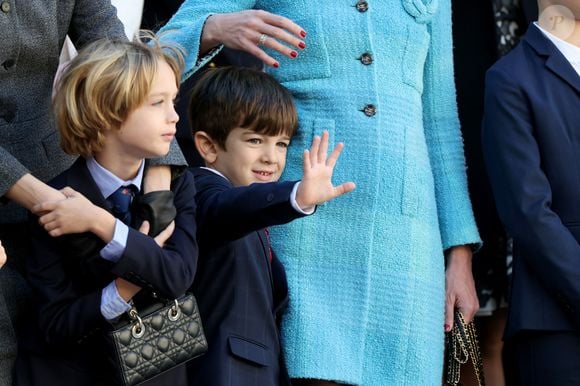 Stefano Casiraghi, Balthazar Rassam dans la cour du palais princier le jour de la fête nationale de Monaco le 19 novembre 2024.

© Jean-Charles Vinaj / Pool Monaco / Bestimage