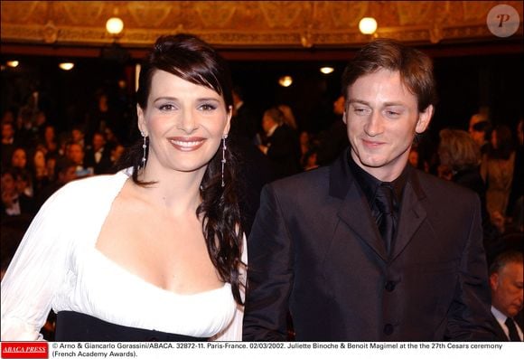 Juliette Binoche & Benoit Magimel à la 27ème cérémonie des Césars.
© Arno & Giancarlo Gorassini/ABACA. 32872-11. Paris-France. 02/03/2002.