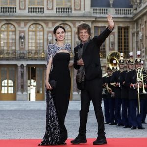 Le chanteur anglais Mick Jagger et sa compagne, la chorégraphe américaine Melanie Hamrick, - Dîner d'Etat au château de Versailles en l'honneur de la visite officielle du roi et de la reine d'Angleterre en France (20 - 22 septembre 2023). Le 20 septembre 2023. 150 invités triés sur le volet ont été conviés à cette occasion.
© Stéphane Lemouton / Bestimage