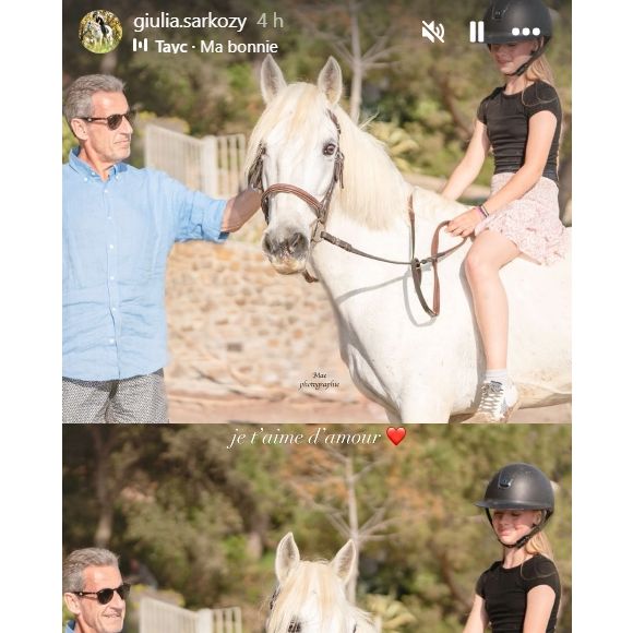 La story partagée par Giulia Sarkozy sur Instagram pour l'anniversaire de son père, Nicolas Sarkozy.