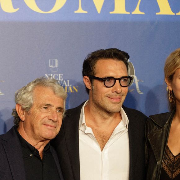 Michel Boujenah, Nicolas Bedos et sa compagne Pauline Desmonts au 3e festival Cineroman le 20 octobre 2021 à Nice, France. Photo par Lucie Choquett/ABACAPRESS.COM