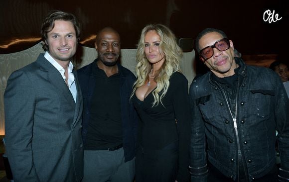 Exclusif - Guillaume Benard (président-fondateur de Fitz Group), Harry Roselmack, Adriana Karembeu, JoeyStarr - Inauguration du restaurant "Hollywood Savoy" au 44 rue des Victoires dans le 2ème arrondissement à Paris le 14 mars 2024. © Rachid Bellak/Bestimage #
No Web - Belgique et Suisse | 00654055