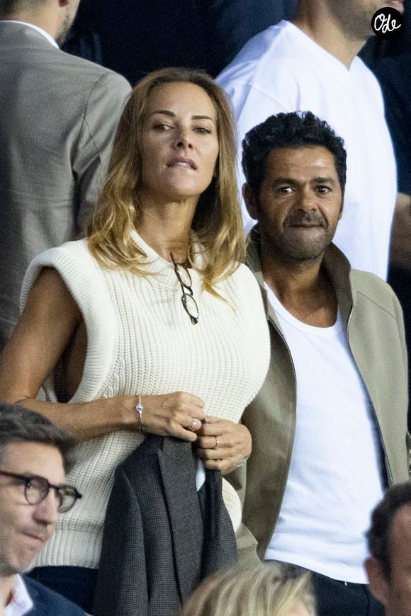 Mélissa Theuriau et son mari Jamel Debbouze - People assistent au match aller de la Ligue des Champions entre le Paris Saint-Germain et la Juventus (2-1) au Parc des Princes à Paris le 6 septembre 2022.