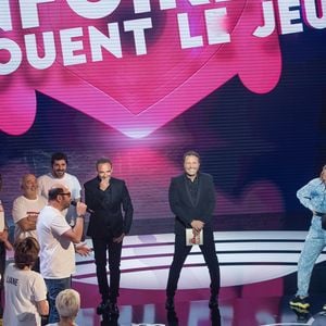 Exclusif - Nikos Aliagas, Arthur (Jacques Essebag), Omar Sy, Franck Dubosc, Malik Bentalha, Camille Lellouche, Issa Doumbia, Vitaa, Élie Semoun, Mimie Mathy, Amel Bent, Claudio Capéo, Gérard Jugnot, Zazie, Patrick Fiori, Laure Pester (Lorie), Liane Foly, Slimane, Jenifer Bartoli, Kad Merad, Patrick Bruel, Philippe Lacheau, Christophe Willem - Enregistrement de l'émission "Les enfoirés jouent le jeu", qui sera diffusée le 30 novembre en prime time sur TF1. Le 18 novembre 2019
© Cyril Moreau / Bestimage