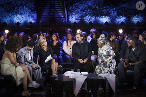 Exclusif - Lubiana, Mehdi Kerkouche, Claire Chazal, André Manoukian, Angélique Kidjo, Keblack lors de l'enregistrement de l'émission "Le Grand Echiquier, Spéciale Afrique", présentée par C.Chazal et A.Manoukian et diffusée le 28 août 2025 sur France 2, à Paris, France, le 14 septembre 2024. © Jack Tribeca/Bestimage