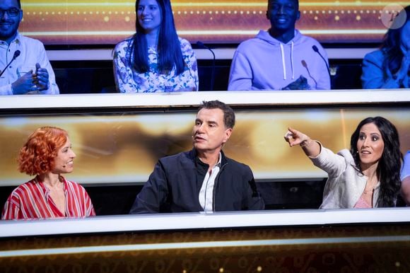 Exclusif - Fabienne Carat, Laurent Luyat, Natasha St-Pier lors de l'enregistrement de l'émission "100% logique" présentée par C. Feraud et qui sera diffusée le 11 octobre 2025 au Studio du Lendit à Saint-Denis, France, le 8 mars 2025. © Cyril Moreau/Bestimage