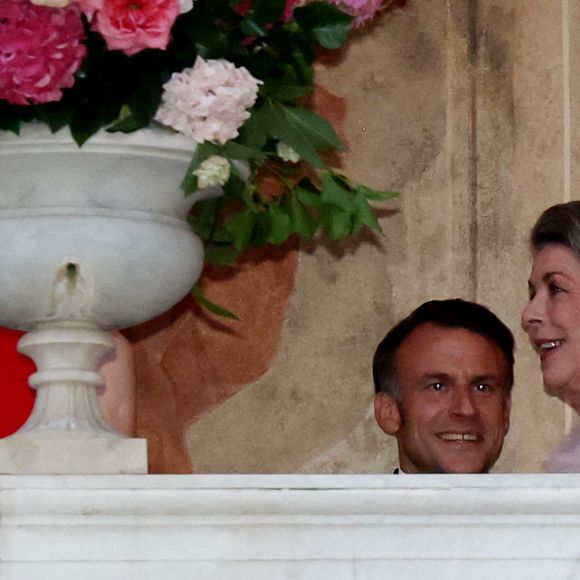Le président Emmanuel Macron, La princesse Caroline de Hanovre arrivant au dîner d'état en l'honneur de la visite du couple présidentiel français au palais princier à Monaco le 7 juin 2025.
© Dominique Jacovides / Bestimage