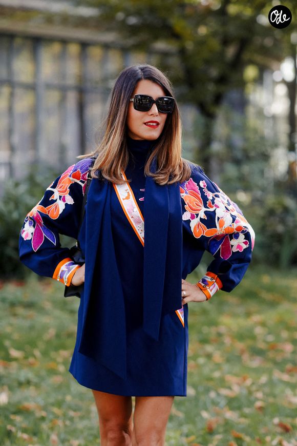 Street style : Karine Ferri à l'arrivée au défilé de prêt-à-porter printemps-été 2020 de Leonard, qui s'est tenu au Palais de Tokyo, à Paris, en France, le 27 septembre 2019. Photo de Marie-Paola Bertrand-Hillion/ABACAPRESS.COM