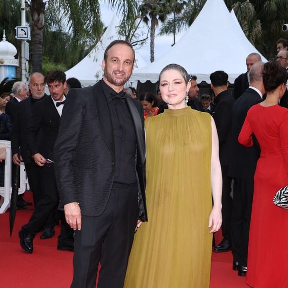 Emilie Dequenne et Michel Ferracci - Montée des marches du film « Le deuxième acte » pour la cérémonie d’ouverture du 77ème Festival International du Film de Cannes, au Palais des Festivals à Cannes. Le 14 mai 2024 Agence / Bestimage