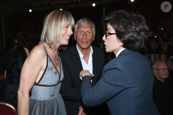 Mélanie Page et son mari Nagui, Rachida Dati (Ministre de la Culture) - Intérieur - 36ème cérémonie des Molières aux Folies Bergère à Paris le 28 avril 2025. © Bertrand Rindoff / Bestimage