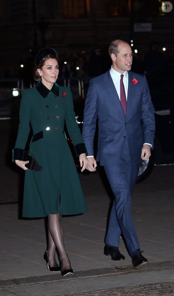Kate Catherine Middleton, duchesse de Cambridge et le prince William, duc de Cambridge - La famille royale d'Angleterre à son arrivée à l'abbaye de Westminster pour un service commémoratif pour le centenaire de la fin de la Première Guerre Mondiale à Londres. Le 11 novembre 2018 AGENCE / BESTIMAGE