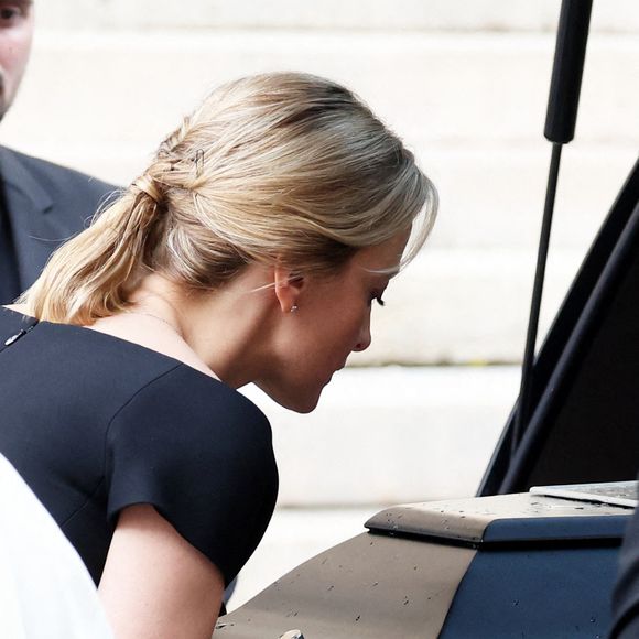 Audrey Crespo-Mara - Sorties des obsèques de Thierry Ardisson en l’église Saint-Roch de Paris, France, le 17 juillet 2025. 

© Clovis-Jacovides/Bestimage