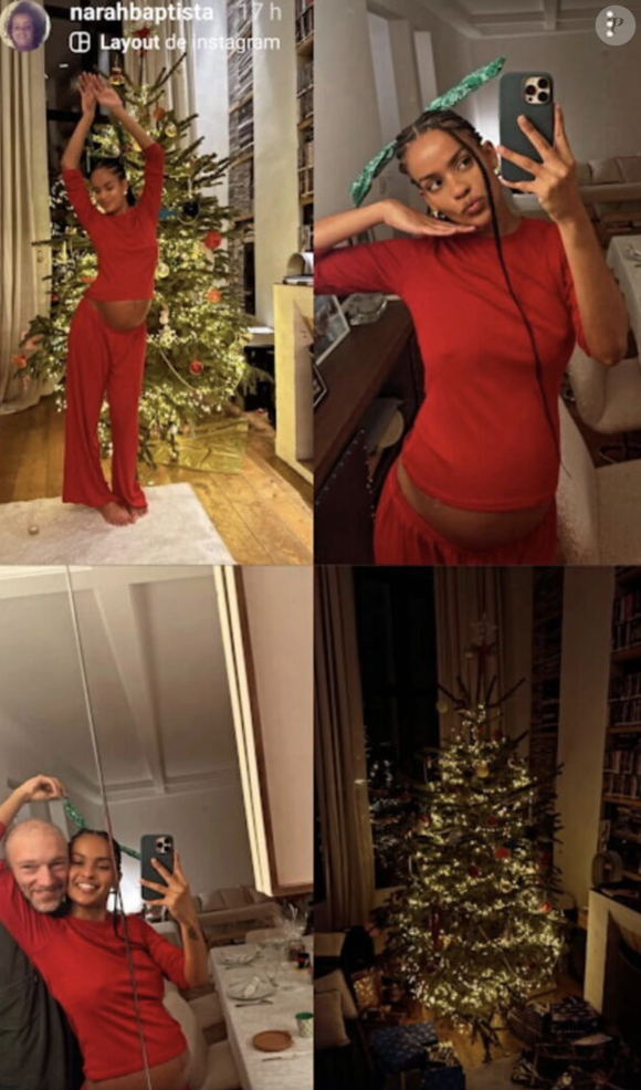 Pour Noël, le couple a partagé une photo sur Instagram du ventre arrondi de Narah...

Narah Baptista, enceinte, et Vincent Cassel sur Instagram pour Noël.