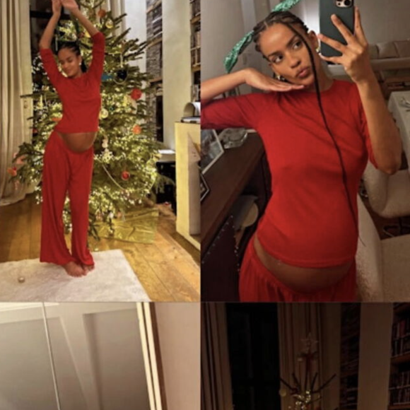 Pour Noël, le couple a partagé une photo sur Instagram du ventre arrondi de Narah...

Narah Baptista, enceinte, et Vincent Cassel sur Instagram pour Noël.