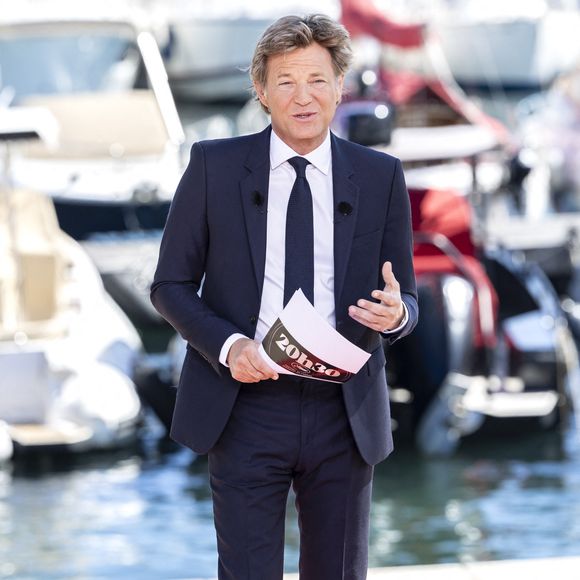 Exclusif - Laurent Delahousse lors de l'enregistrement du "20h30 le dimanche" (19/05/24) avec Laurent Delahousse lors du 77ème Festival International du Film de Cannes, France, le 17 mai 2024. © Olivier Borde/Bestimage