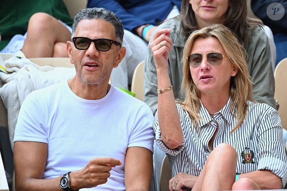 Roschdy Zem et Sarah Poniatowski dans les tribunes de Roland Garros le 01 juin 2025 à Paris, France. Photo by ABACAPRESS.COM