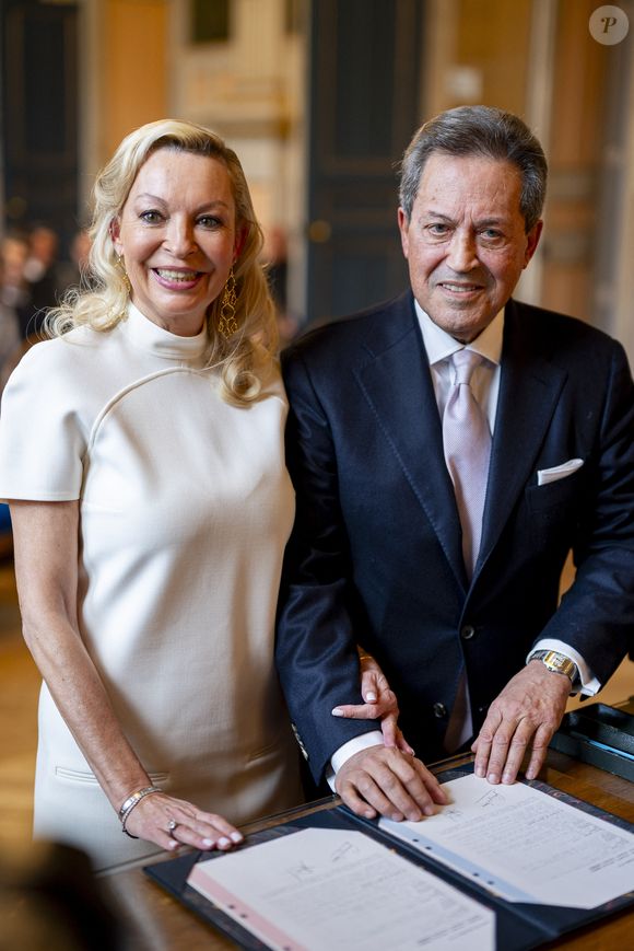 Georges Fenech et Amélie Leperre-Dimeglio - Mariage civil de Georges Fenech et Amélie Leperre-Dimeglio à la mairie du 16ème arrondissement de Paris le 31 janvier 2026.

© Pierre Perusseau / Bestimage
