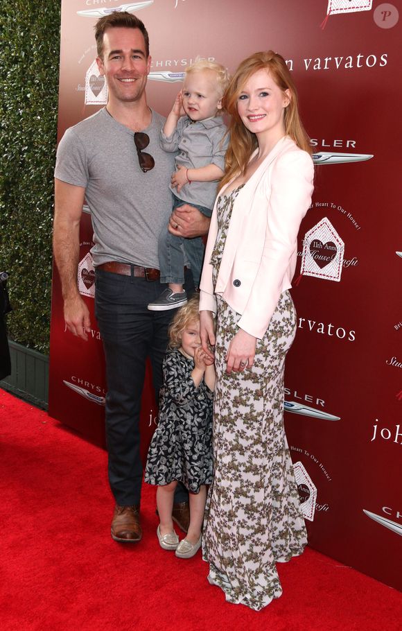 James Van Der Beek, sa femme Kimberly Van Der Beek, et leurs enfants Olivia Van Der Beek et Joshua Van Der Beek - Soirée de charité annuelle John Varvatos à West Hollywood, le 13 avril 2014. FAMEFLYNET / BESTIMAGE