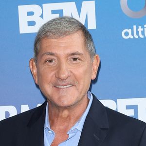 Yves Calvi lors de la conférence de presse de rentrée BFM TV. - RMC du groupe Altice France à Paris, France, le 31 août 2023. © Coadic Guirec/Bestimage