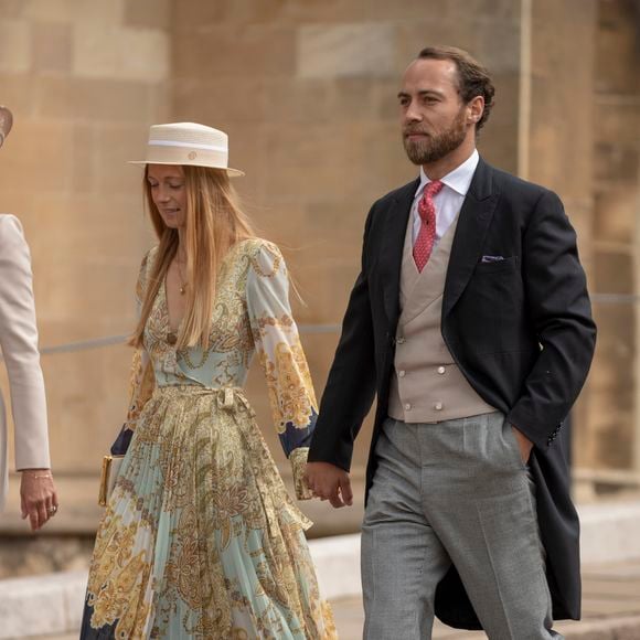 James Middleton et sa compagne Alizee Thevenet - Mariage de Lady Gabriella Windsor avec Thomas Kingston dans la chapelle Saint-Georges du château de Windsor le 18 mai 2019. © EXPRESS SYNDICATION / BESTIMAGE
