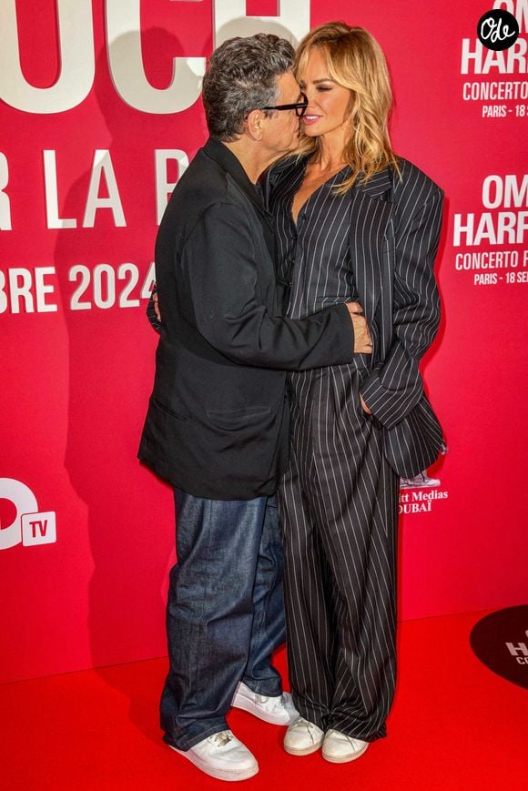 Marc Lavoine et Adriana Karembeu lors d'une séance photo pour le « Concerto pour la paix » d'Omar Harfouch au Théâtre des Champs-Élysées, le 18 septembre 2024 à Paris, en France. Photo : Shootpix/ABACAPRESS.COM
