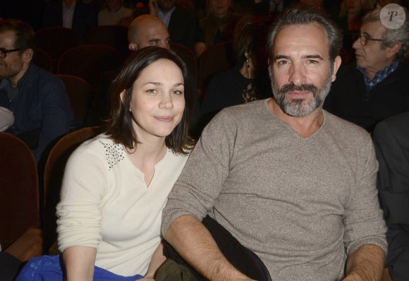 Nathalie Péchalat avec Jean Dujardin - People à la générale de la pièce "L'être ou pas" au Théâtre Antoine à Paris le 21 mars 2016. © Coadic Guirec/Bestimage