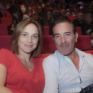Exclusif - Nathalie Pechalat et son mari Jean Dujardin - People à la représentation exceptionnelle du spectacle musical "Sur la route Enchantée" de Chantal Goya au Palais des Congrès de la Porte Maillot à Paris - © Jack Tribeca / Bestimage