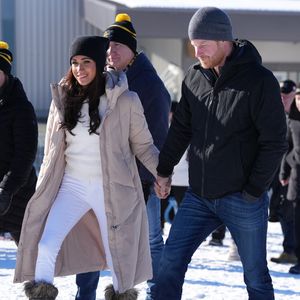 Le prince Harry, duc de Sussex et Meghan Markle, duchesse de Sussex, assistent à une séance de préparation des Invictus Games 2025 de Vancouver à Whistler, le 14 février 2024. Julien Burton / Bestimage