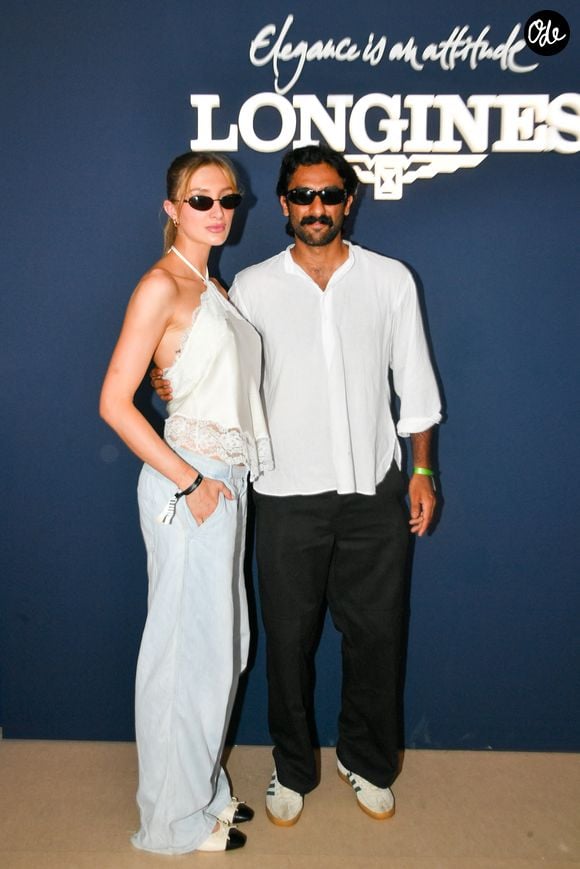 Exclusif - Sawai Padmanabh Singh, maharadjah de Jaipur et Mathilde Pinault dans l'espace VIP, le Pavillon Eiffel, lors de la 12ème édition Longines Paris Eiffel Jumping au pied de la Tour Eiffel sur le Champ-de-Mars à Paris, France, le 21 juin 2026. © Perusseau-Veeren/Bestimage