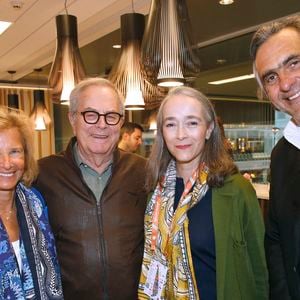 Exclusif - Iris Knobloch (Présidente du Festival de Cannes), Marc Tessier, Delphine Ernotte-Cunci (Présidente de France TV) et Emmanuel Chain - Déjeuner dans la loge de France TV lors des Internationaux de France de Tennis de Roland Garros 2024 - Jour 4 à Paris le 29 Mai 2024. 
© Bertrand Rindoff / Bestimage