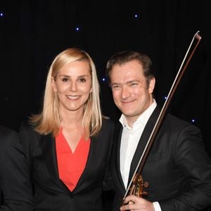 Laurence Ferrari et son mari Renaud Capuçon - Inauguration de la statue de cire de "Renaud Capuçon" au musée Grévin à Paris le 9 mars 2020. © Coadic Guirec/Bestimage