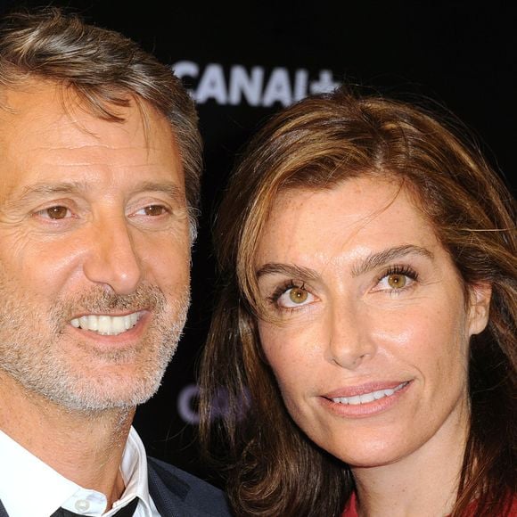 Antoine De Caunes et Daphne Roulier lors de la soiree de rentree Canal plus organisee a Paris,  le 28 aout 2013 .