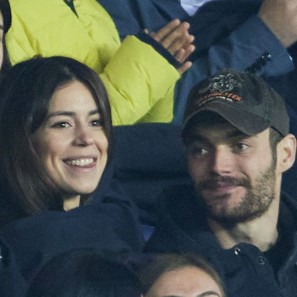 Exclusif - Louis Sarkozy et sa femme Natali Husic   - People en tribunes du match de Ligue 1 Uber Eats "PSG contre Reims" (1-1) au Parc des Princes à Paris le 29 janvier 2023 (AGENCE / BESTIMAGE).