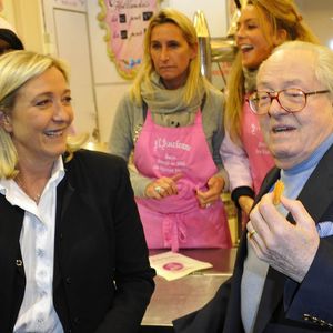Marine Le Pen, Jean-Marie Le Pen - Inauguration de la 50 eme edition de la Foire du Trone a Paris. Le 29 mars 2013
