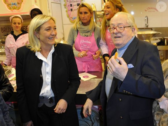 Marine Le Pen, Jean-Marie Le Pen - Inauguration de la 50 eme edition de la Foire du Trone a Paris. Le 29 mars 2013