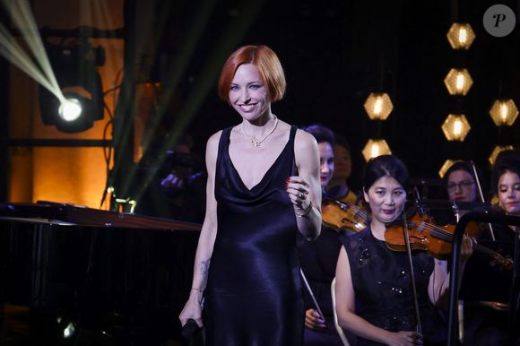 Exclusif - Natasha St Pier lors de l'enregistrement de l'émission Le Grand Echiquier - Spécial Claude François présentée par C.Chazal et A.Manoukian et diffusée le 13 janvier sur France, à l'Opéra royal du château de Versailles, accompagné par l'Orchestre de l'Opéra Royal à Versailles, France, le 16 septembre 2025. Jack Tribeca/Bestimage