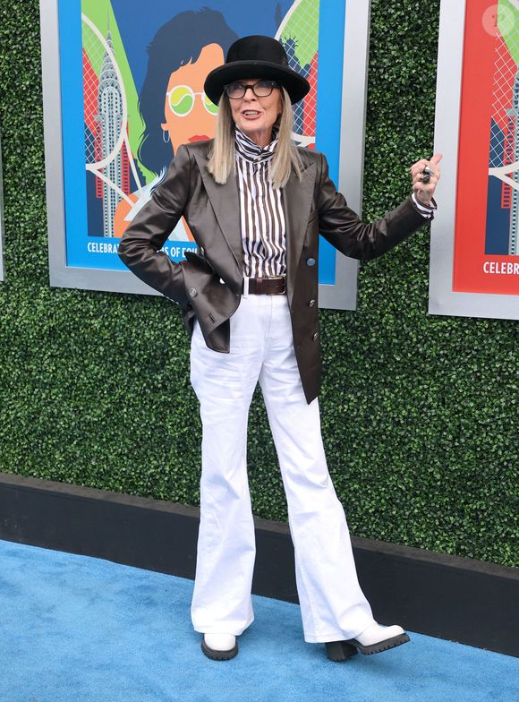 Diane Keaton arrive à la finale féminine entre Coco Gauff et Aryna Sabalenka à l'US Open à New York City, NY, USA le 9 septembre 2023. Photo par Charles Guerin/ABACAPRESS.COM