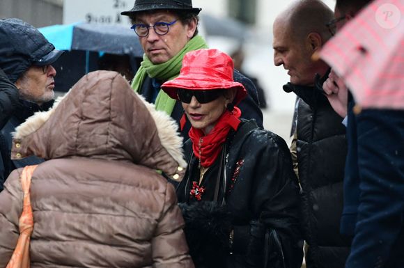 Exclusif - Isabelle Morini-Bosc aux obsèques de son mari Alain en l'église Saint-Pierre dans la commune d'Abrets en Dauphiné, France, le 14 mars 2025. © Romain Doucelin/Bestimage