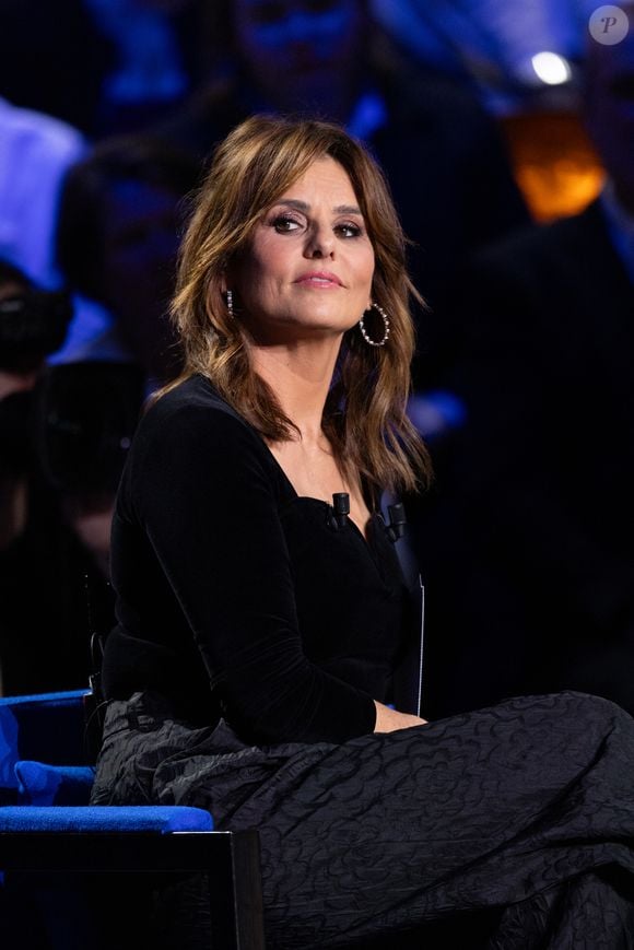 Exclusif - Faustine Bollaert lors de l'enregistrement de l'émission "La Boîte à secrets", présentée par F.Bollaert et diffusée le 16 janvier 2026 sur France 3, dans les studios du Lendit à Saint-Denis, France, le 16 décembre 2025. © Cyril Moreau/Bestimage