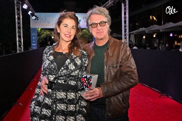 François Cluzet et sa femme Narjiss Slaoui-Falcoz durant la soirée de clôture et remise des prix de la 4eme édition du Nice Festival CinéRoman au cinéma Pathé Gare du Sud à Nice, le 9 octobre 2022.© Bruno Bebert/Bestimage | 00591160