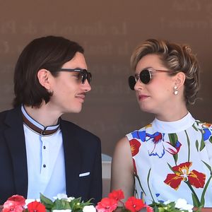 Jazmin Grace Grimaldi (la fille du prince Albert II de Monaco) et son compagnon Ian Mellencamp en tribune lors du Rolex Monte-Carlo Masters 2018 à Roquebrune Cap Martin le 19 avril 2018.
© Bruno Bebert / Bestimage