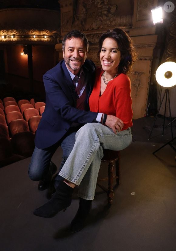 Exclusif - Laurie Cholewa lors de l'enregistrement de l'émission "Olympiascope" au théâtre Antoine, présentée par Bernard Montiel et diffusée le 6 avril 2025, à Paris, le 18 février 2025. 
© Denis Guigenbourg / Bestimage