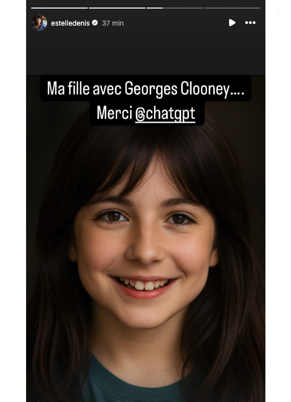 “Ma fille avec George Clooney…”, précise Estelle Denis