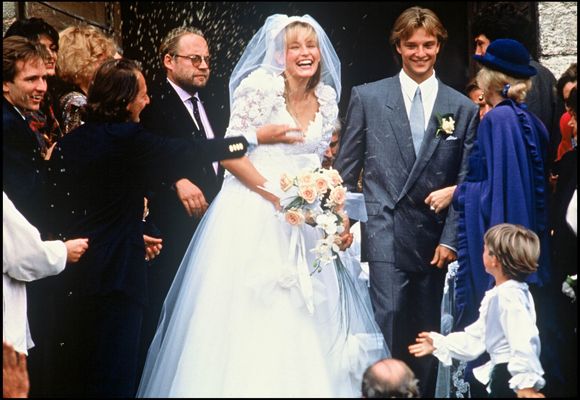 Archives - Mariage de David Hallyday et Estelle Lefébure - en 1989. (Agence Bestimage).